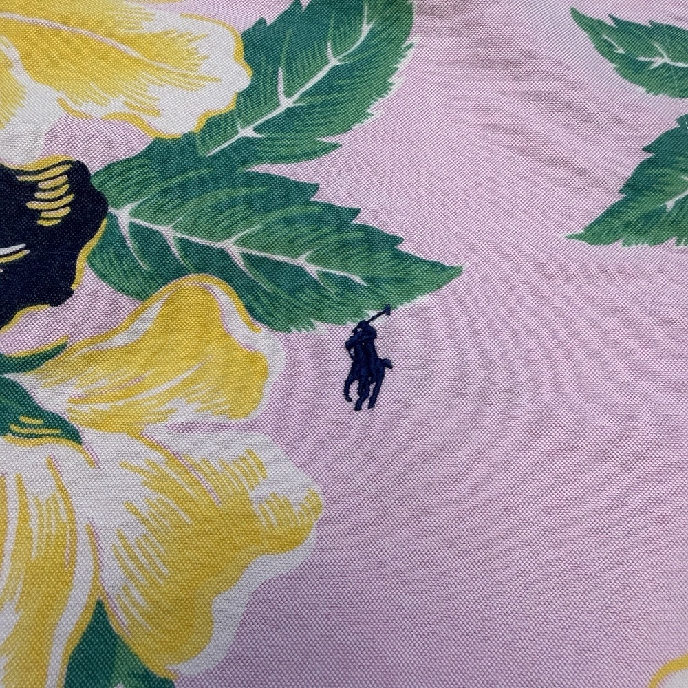 Ralph Lauren Tropical Button Down XL Short Sleeve Pink Blue Pony Floral Hawaiian - Picture 3 of 11